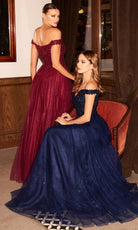 Cinderella Divine - CD0177 Metallic Lace Appliqued Glitter Tulle Gown - view 6