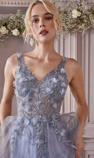 Cinderella Divine CD0181 - Floral Applique Prom Dress