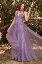 Cinderella Divine CD0181 - Floral Applique Prom Dress - view 6