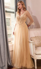 Cinderella Divine CD0182 - Lace Detailed Evening Dress - view 4