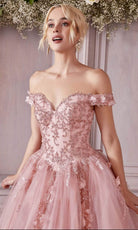 Cinderella Divine CD0185 - Off Shoulder Tulle Ballgown - view 7