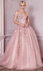Cinderella Divine CD0185 - Off Shoulder Tulle Ballgown - view 5
