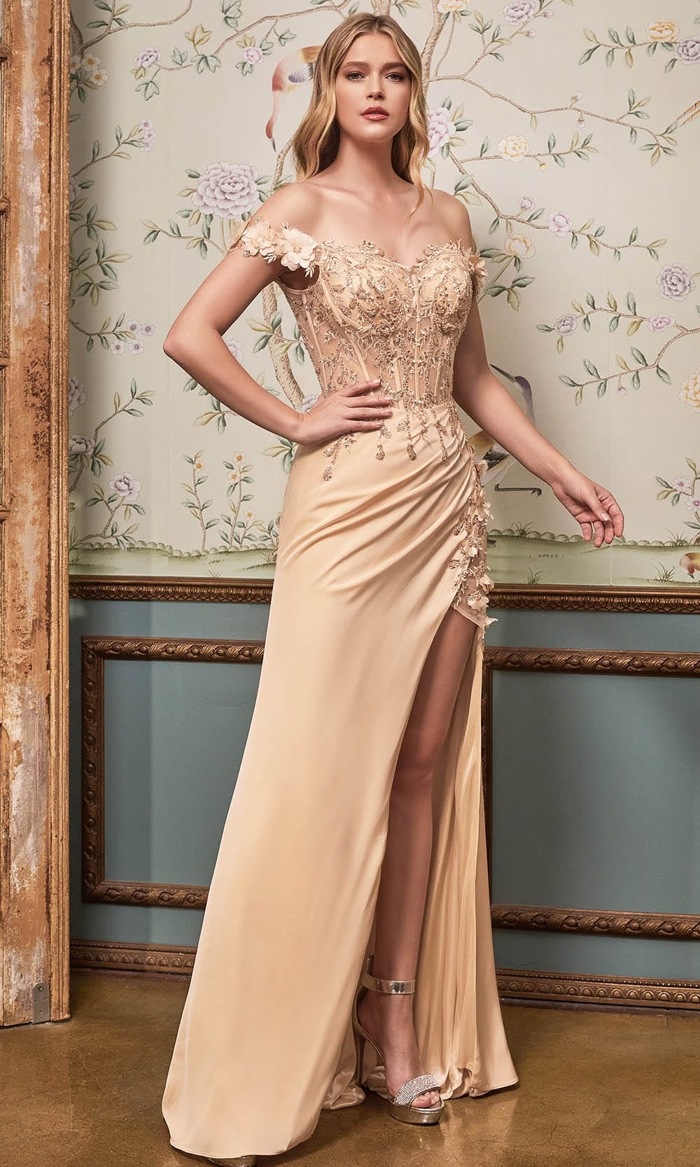 Cinderella Divine CD0186 - Applique Corset Prom Dress - view 5