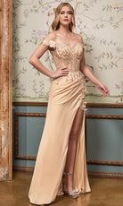 Cinderella Divine CD0186 - Applique Corset Prom Dress - view 5