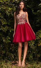 Cinderella Divine CD0188 - Corset Applique Prom Dress - back view