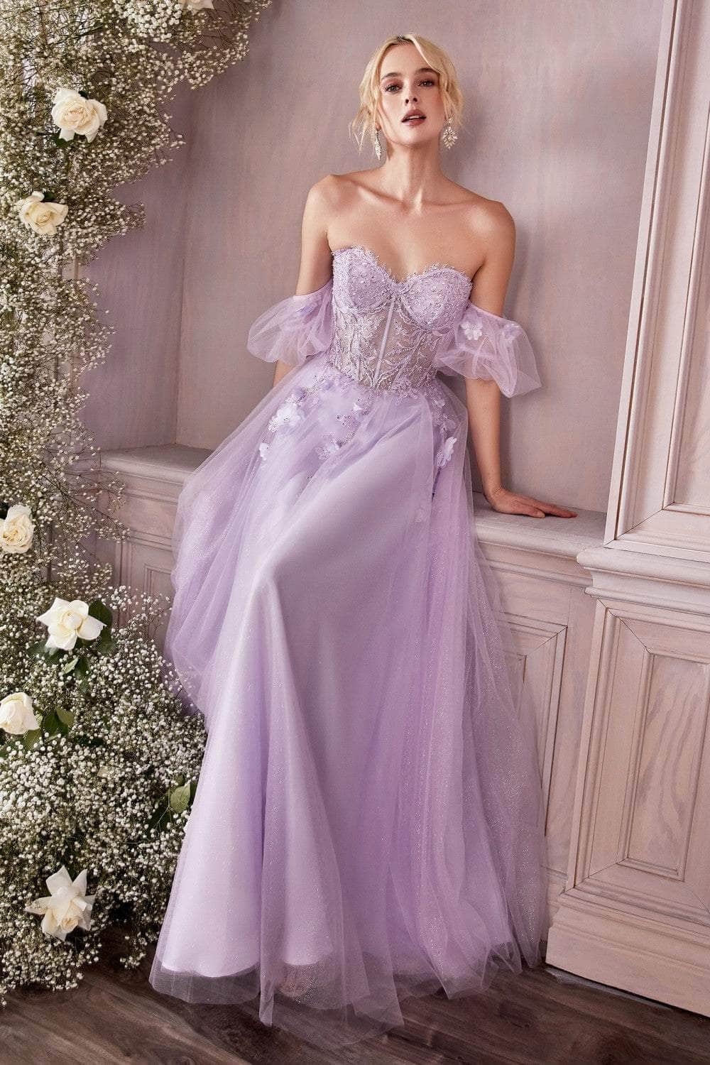 Cinderella Divine CD0191 - Beaded Corset Prom Dress - view 5