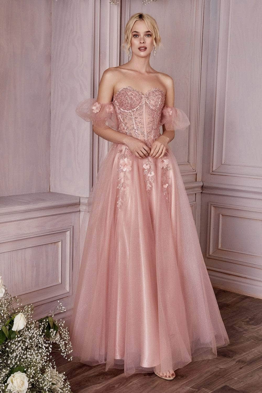Cinderella Divine CD0191 - Beaded Corset Prom Dress - designer prom dress at Silhouette Dresses