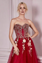 Cinderella Divine CD0191 - Beaded Corset Prom Dress - back view