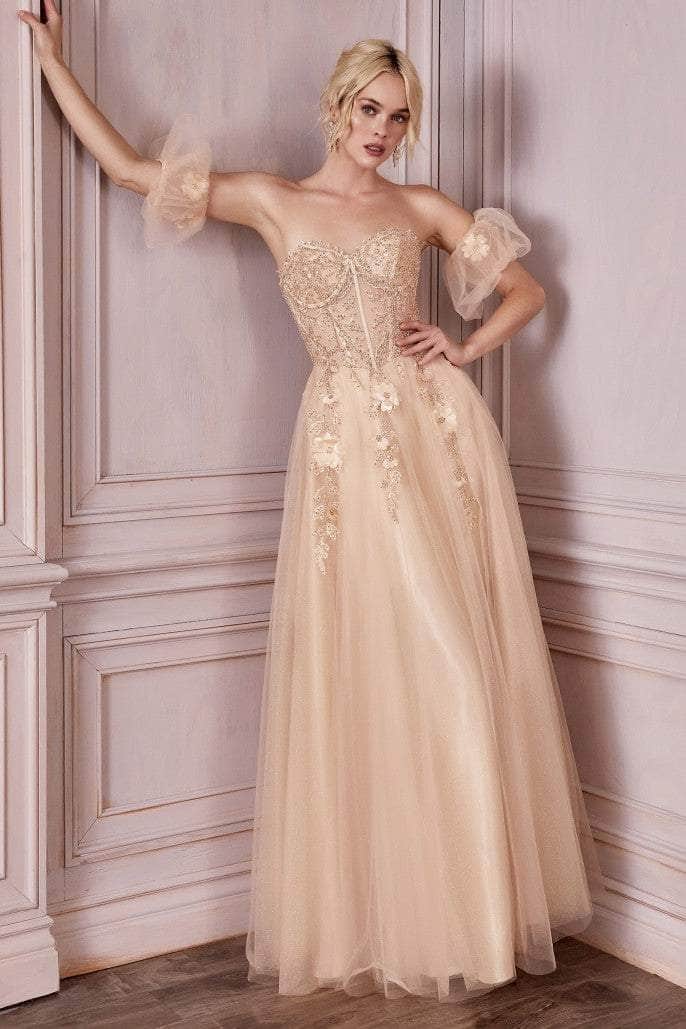 Cinderella Divine CD0191 - Beaded Corset Prom Dress - detail view