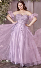 Cinderella Divine CD0191C - Glitter Print Corset Prom Dress