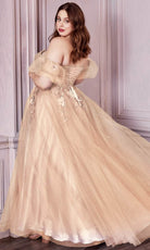 Cinderella Divine CD0191C - Glitter Print Corset Prom Dress