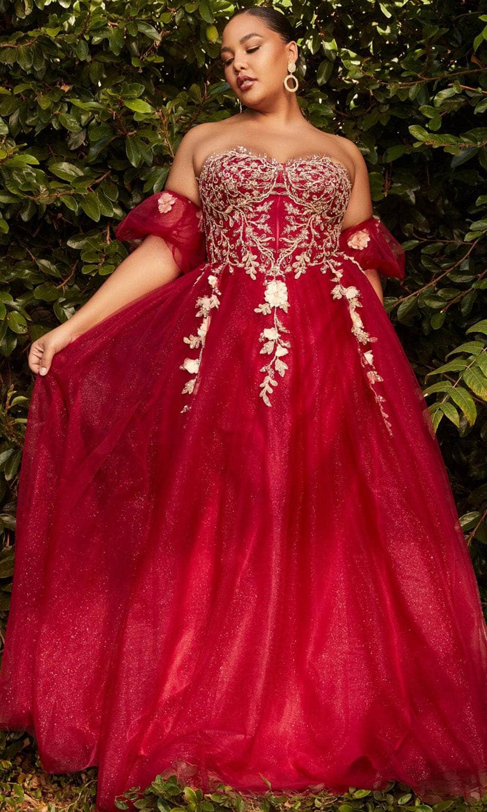 Cinderella Divine CD0191C - Glitter Print Corset Prom Dress - back view