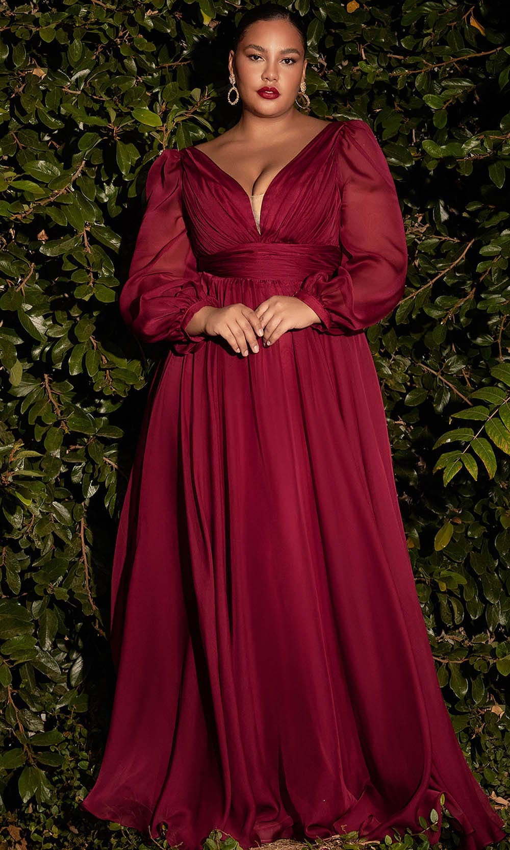 Cinderella Divine CD0192 - Bishop Sleeve Evening Dress - view 6