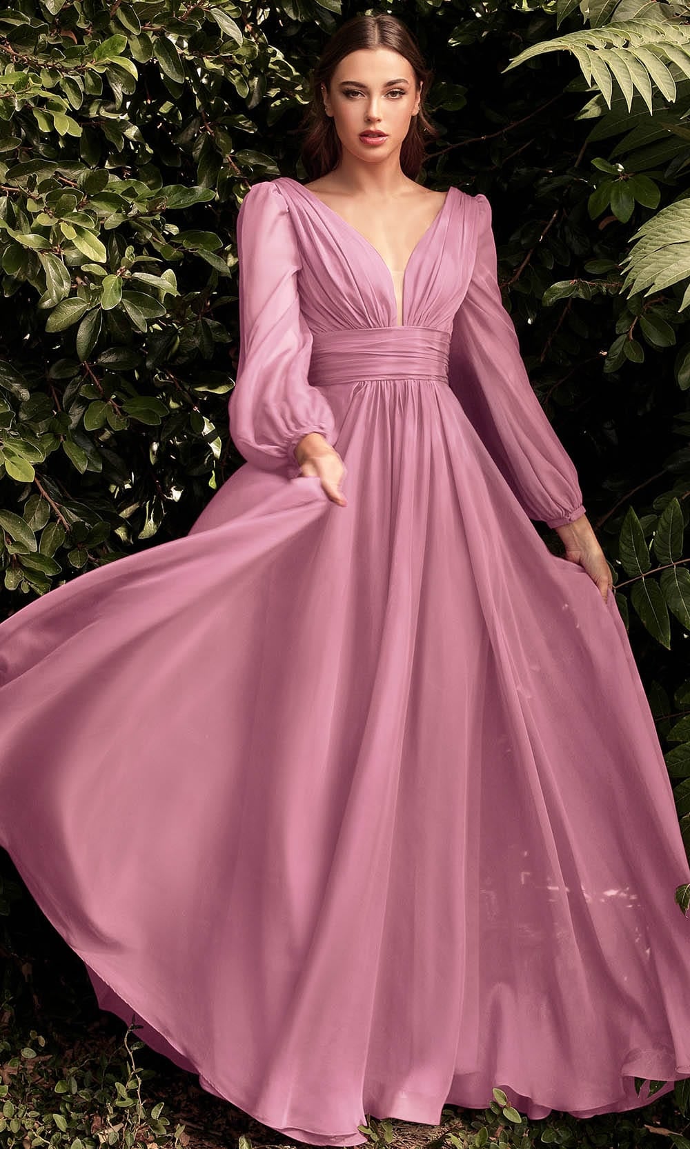 Cinderella Divine CD0192 - Bishop Sleeve Evening Dress - view 4