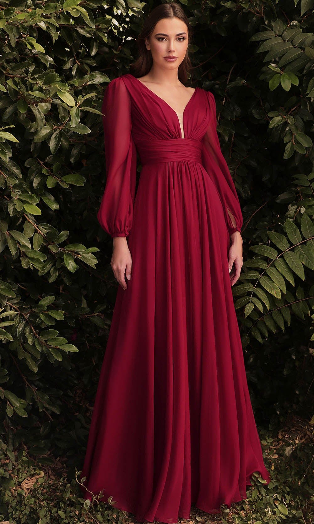 Cinderella Divine CD0192 - Bishop Sleeve Evening Dress - view 5