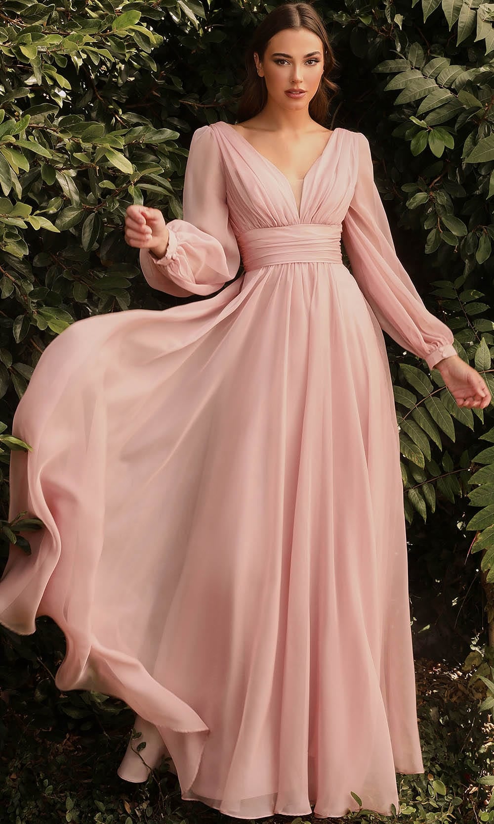 Cinderella Divine CD0192 - Bishop Sleeve Evening Dress - view 7