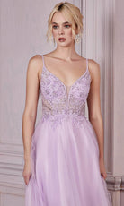 Cinderella Divine CD0195 - Embellished Lace Tulle Prom Dress