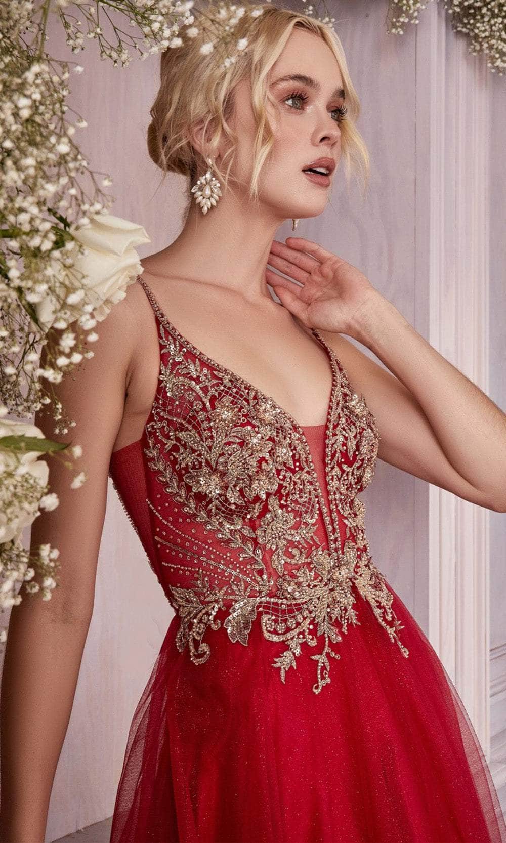 Cinderella Divine CD0195 - Embellished Lace Tulle Prom Dress - view 4