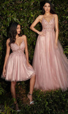 Cinderella Divine CD0195 - Embellished Lace Tulle Prom Dress - designer prom dress at Silhouette Dresses