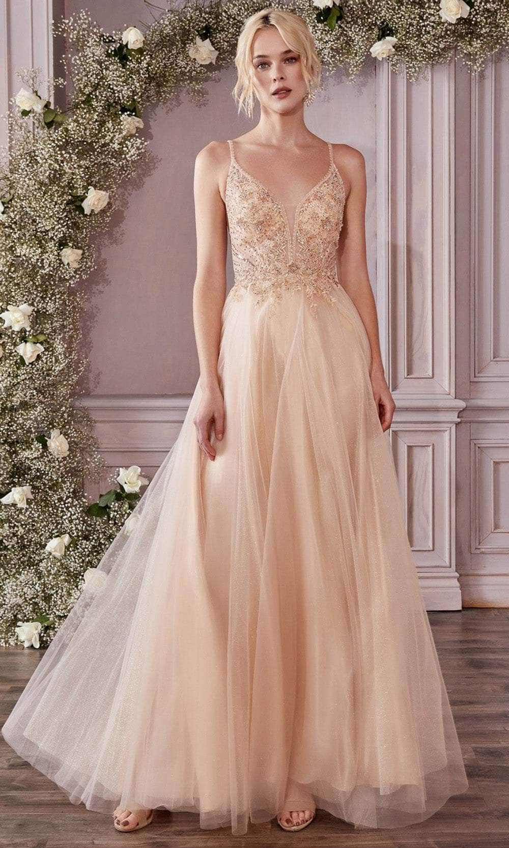 Cinderella Divine CD0195 - Embellished Lace Tulle Prom Dress - view 5