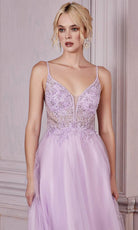 Cinderella Divine CD0195 - Embellished Lace Tulle Prom Dress - view 6