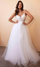 Cinderella Divine CD0195W - Floral Lace Tulle Wedding Gown - Silhouette Dresses
