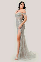 Cinderella Divine CD0203 - Off-Shoulder Corset Prom Dress - view 13