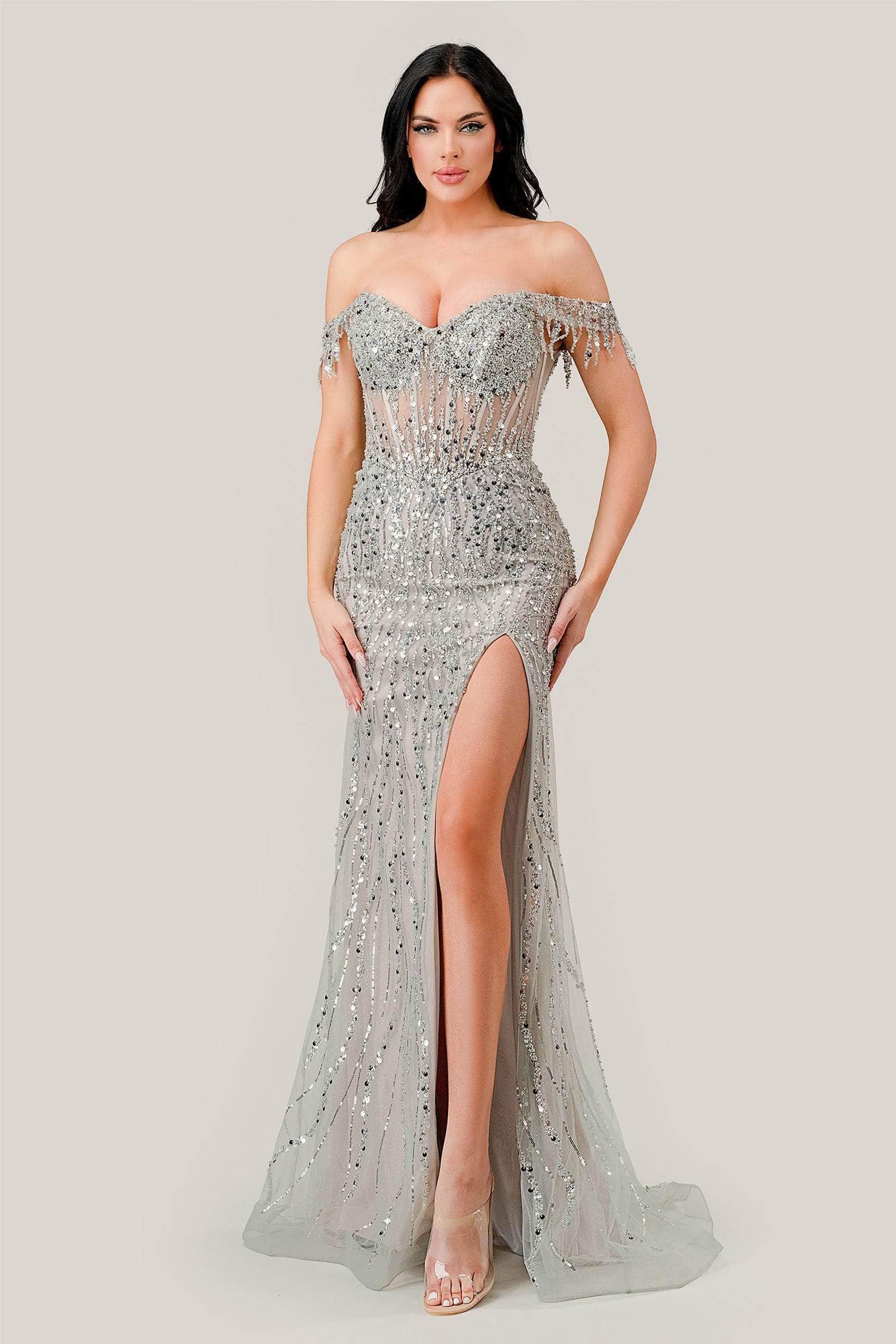 Cinderella Divine CD0203 - Off-Shoulder Corset Prom Dress - view 14