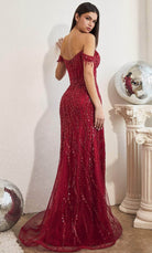 Cinderella Divine CD0203 - Off-Shoulder Corset Prom Dress - detail view