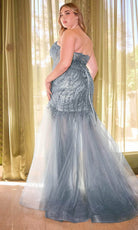 Cinderella Divine CD0214C - V-Neckline Mermaid Silhouette Evening Dress