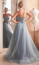 Cinderella Divine CD0217 - Prom Gown with Plunging V-Neck and Basque Waist