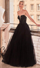Cinderella Divine CD0217 - Prom Gown with Plunging V-Neck and Basque Waist - view 5
