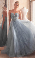 Cinderella Divine CD0217 - Prom Gown with Plunging V-Neck and Basque Waist - view 4