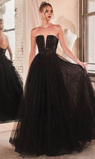 Cinderella Divine CD0217 - Prom Gown with Plunging V-Neck and Basque Waist - view 6