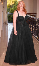 Cinderella Divine CD0217 - Prom Gown with Plunging V-Neck and Basque Waist - view 15