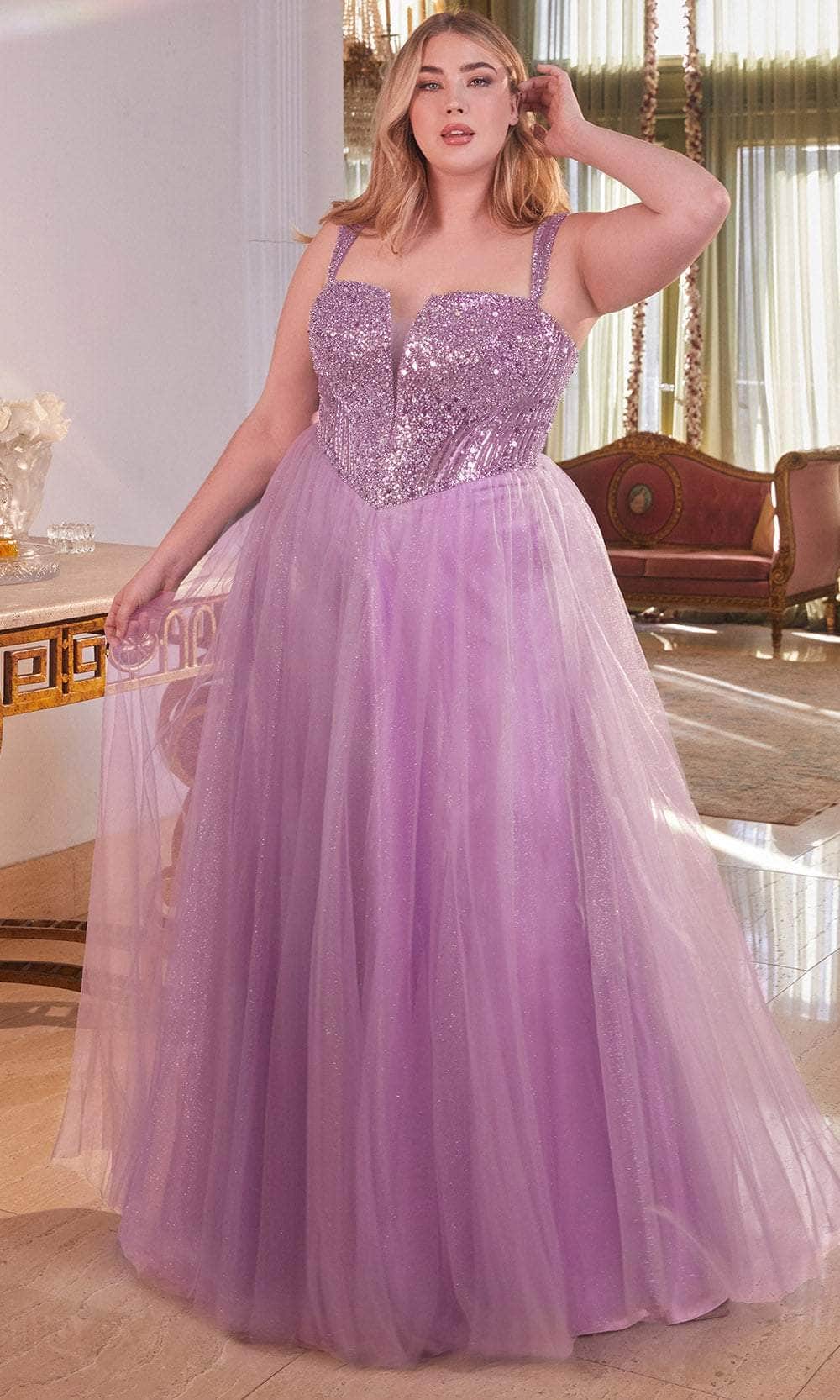 Cinderella Divine CD0217C - Glittered Evening Dress - designer ball gown at Silhouette Dresses