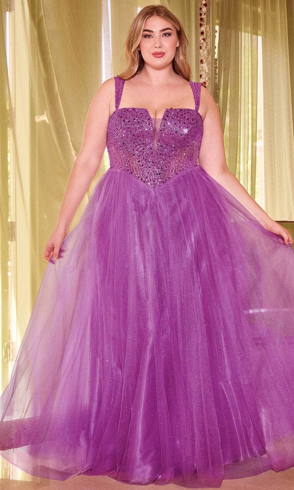 Cinderella Divine CD0217C - Glittered Evening Dress - back view