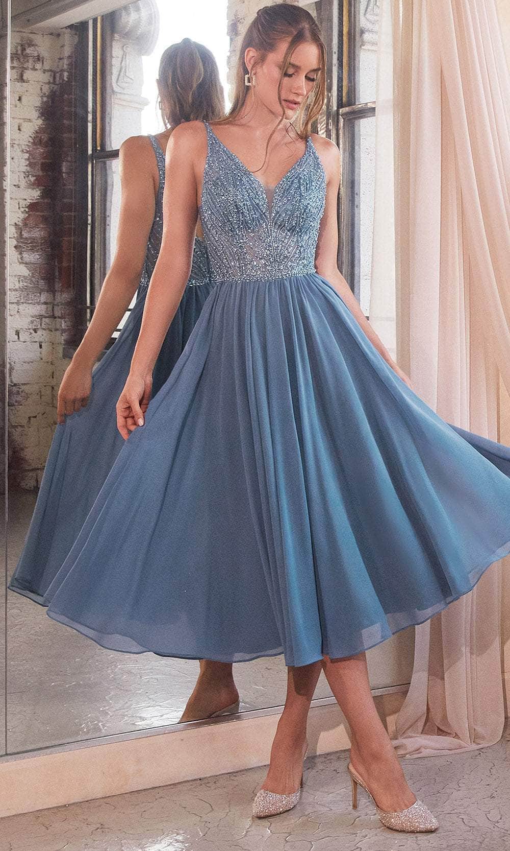 Cinderella Divine CD0225 - Tea-Length Fitted Cocktail Dress - view 4