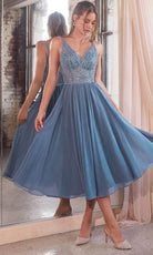 Cinderella Divine CD0225 - Tea-Length Fitted Cocktail Dress - view 4