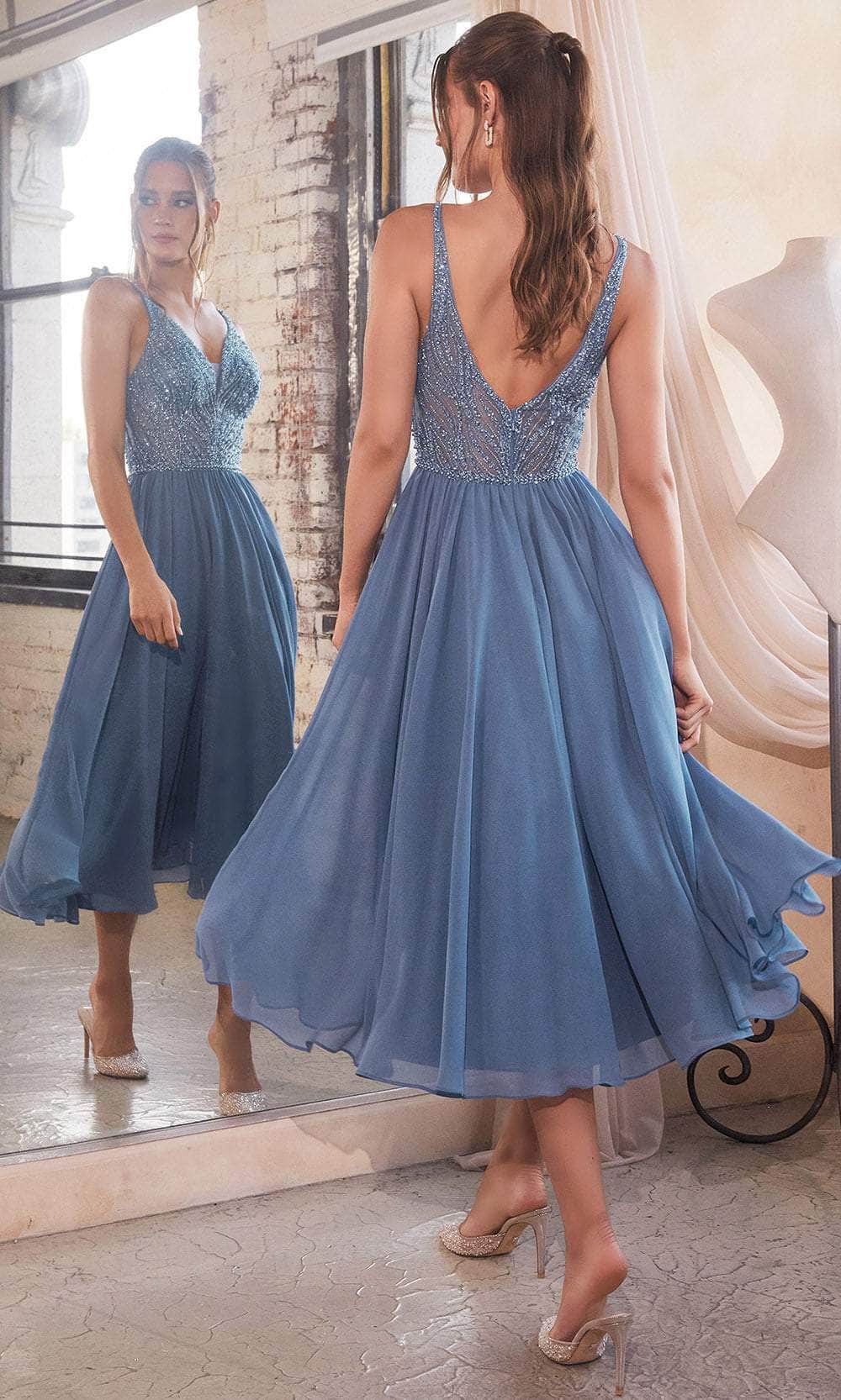 Cinderella Divine CD0225 - Tea-Length Fitted Cocktail Dress - view 5
