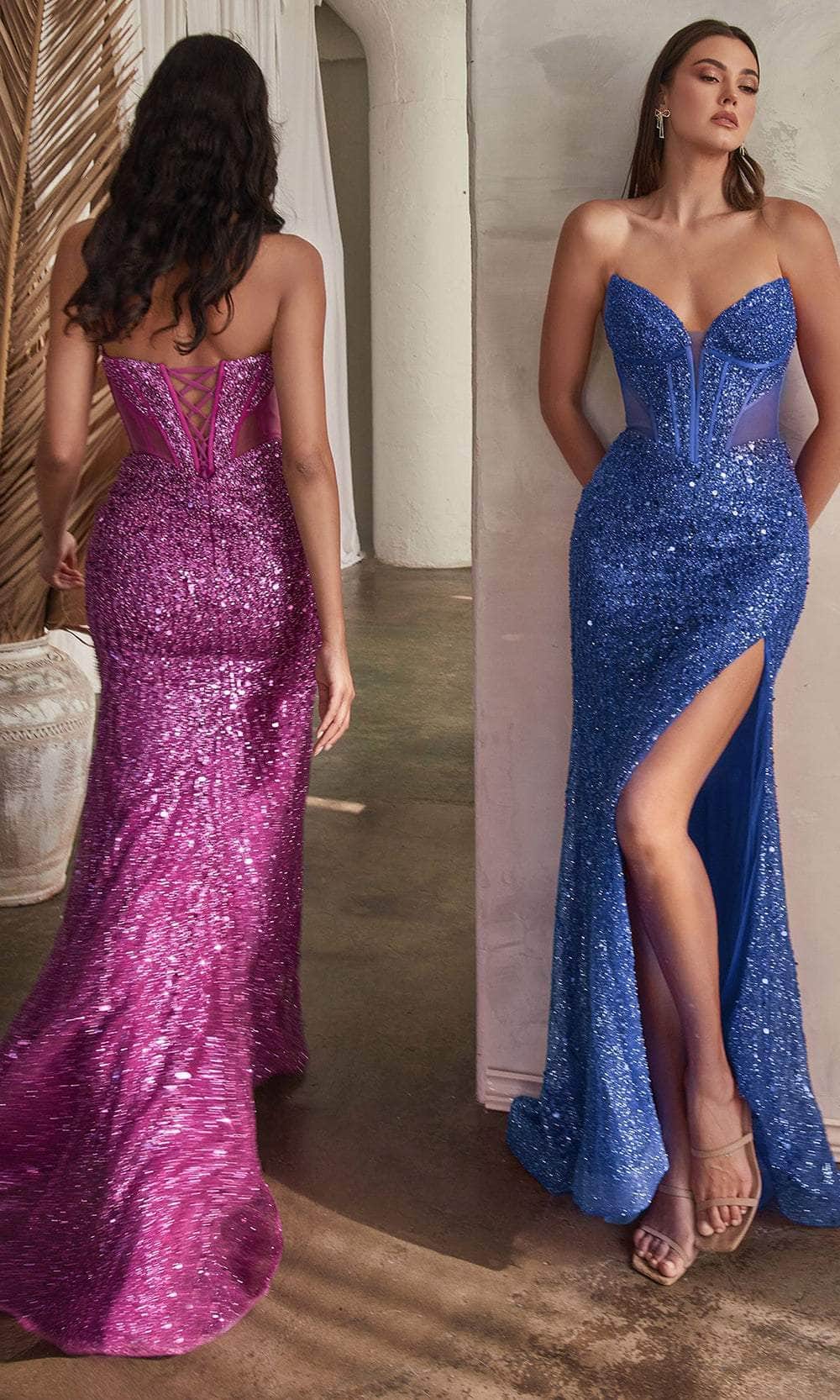 Cinderella Divine CD0227 - Prom Dress with Sequins and Plunging V-Neck - view 13