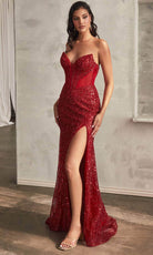 Cinderella Divine CD0227 - Prom Dress with Sequins and Plunging V-Neck - view 11