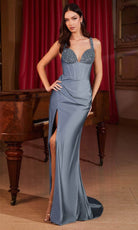 Cinderella Divine CD0231 - Prom Dress with Sleeveless Design and High Slit