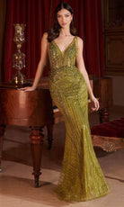 Cinderella Divine CD0232 - Prom Gown with Plunging Jeweled V-Neck
