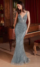 Cinderella Divine CD0232 - Prom Gown with Plunging Jeweled V-Neck - view 6