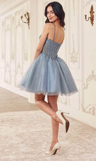 Cinderella Divine CD0236 - Ribbon Strap Detailed Cocktail Gown - detail view