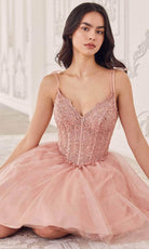 Cinderella Divine CD0236 - Ribbon Strap Detailed Cocktail Gown - view 5