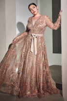 Cinderella Divine CD233C - Long sleeve A-Line Long Dress