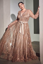 Cinderella Divine CD233C - Long sleeve A-Line Long Dress - Silhouette Dresses