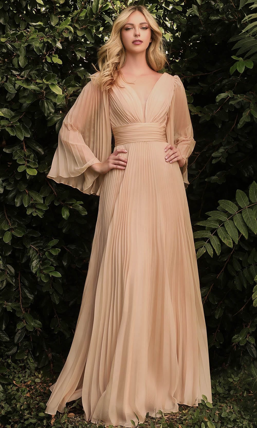 Cinderella Divine CD242 - Flutter Sleeve Evening Dress - view 4